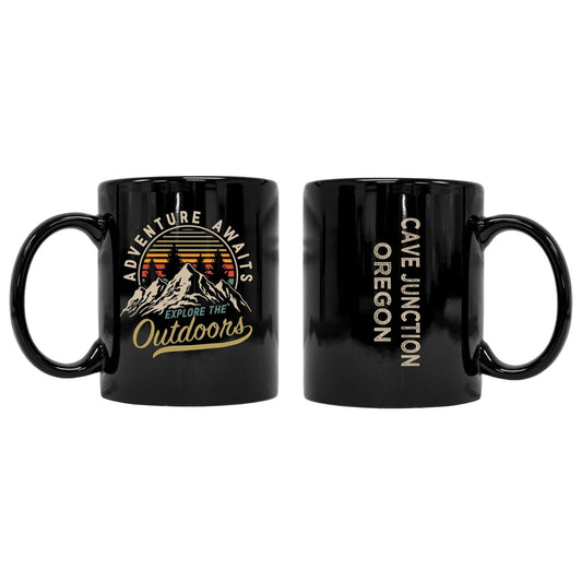 Cave Junction Oregon Souvenir Adventure Awaits 8 oz Coffee Mug 2-Pack