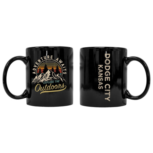 Dodge City Kansas Souvenir Adventure Awaits 8 oz Coffee Mug 2-Pack